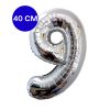 Globo Numero Inflable 9 Plateado 40cm