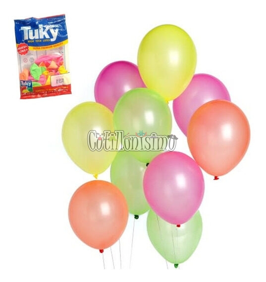 Globo Tuky 9 Pulgadas Multicolor Surtido Fluo x25 - Imagen 2