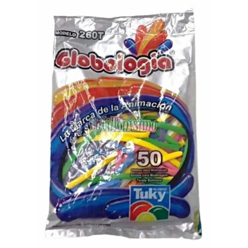 Globos Globologia Tuky Multicolor 260T x50 Unidades