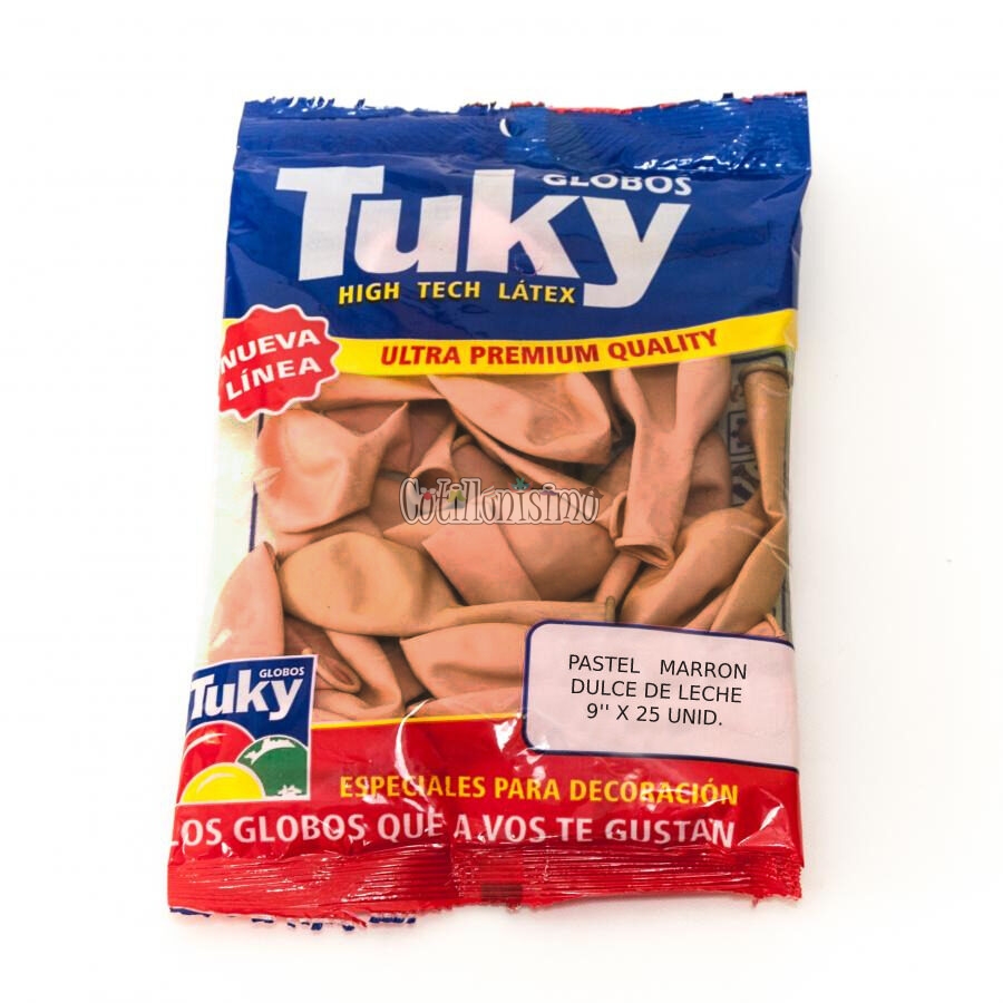 Globo Tuky Liso 9 Pulgadas Marron Pastel x25u