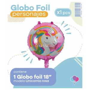 Globo UNICORNIO ROSA (18 Pulgadas) Apto Aire