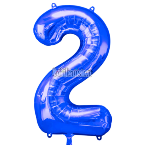 Globo Numero 2 Color Azul 80cm De Alto