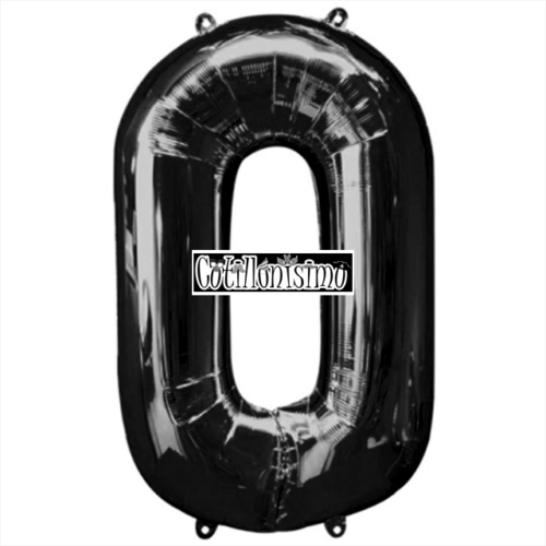 Globo Numero Inflable 0 Negro 40cm