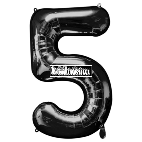 Globo Numero 5 Color Negro 80cm De Alto