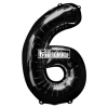 Globo Numero Inflable 6 Negro 40cm