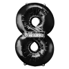 Globo Numero Inflable 8 Negro 40cm