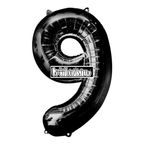 Globo Numero Inflable 9 Negro 40cm