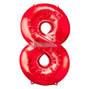 Globo Numero 8 Color Rojo 80cm De Alto