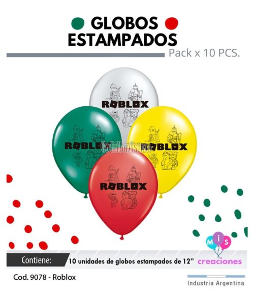 Globos ROBLOX 12 Pulgadas X10 Unidades