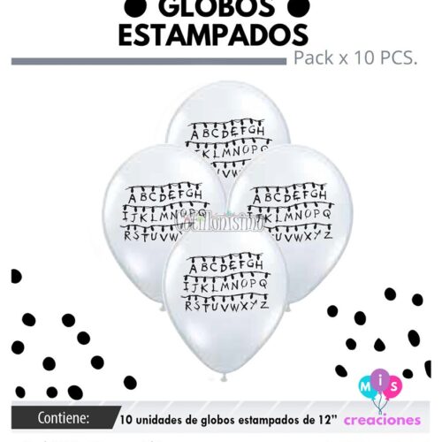 Globos STRANGER THINGS 12 Pulgadas X10 Unidades