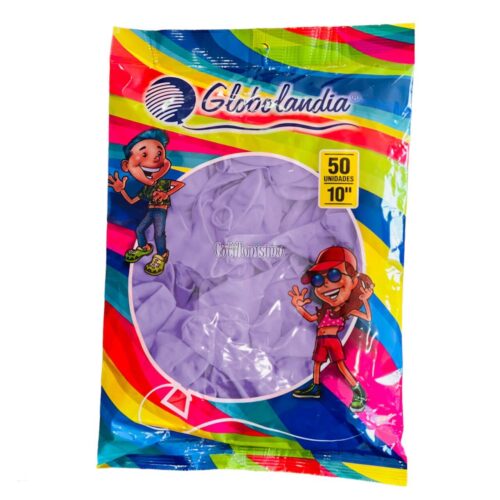 Globos GLOBOLANDIA LISO ESTANDAR 10 Pulgadas LILA X50