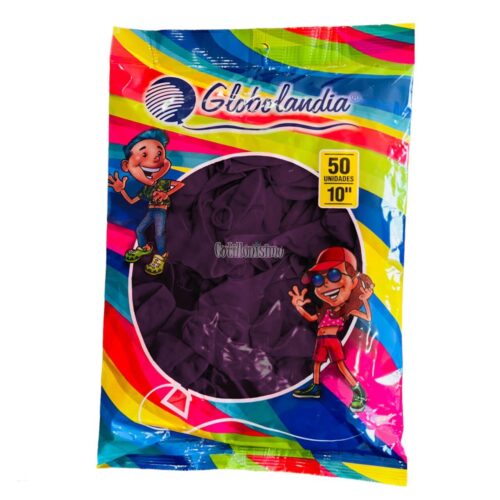 Globos GLOBOLANDIA LISO ESTANDAR 10 Pulgadas MORADO X50