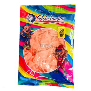 Globos GLOBOLANDIA LISO ESTANDAR 10 Pulgadas NARANJA PASTEL X50