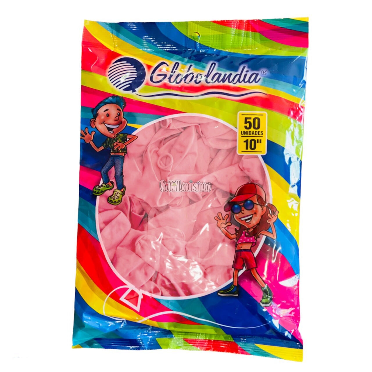 Globos GLOBOLANDIA LISO ESTANDAR 10 Pulgadas ROSA PASTEL X50