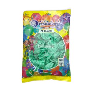 Globos GLOBOLANDIA LISO PERLADO 10 Pulgadas VERDE CLARO X50
