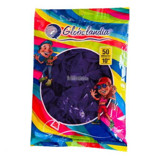 Globos GLOBOLANDIA LISO ESTANDAR 10 Pulgadas VIOLETA X50