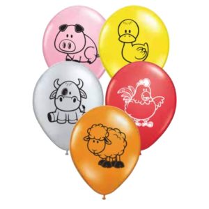 Globos ANIMALES GRANJA 12 Pulgadas X10 Unidades