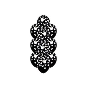 Globos CABEZA MICKEY BLANCA Globo NEGRO 12 Pulgadas X10 Unidades