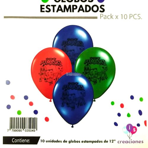 Globos PJ MASK 12 Pulgadas X10 Unidades