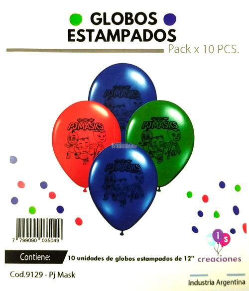 Globos PJ MASK 12 Pulgadas X10 Unidades