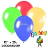 Globo Globby Liso Decorador 12 Pulgadas Multicolor x25u