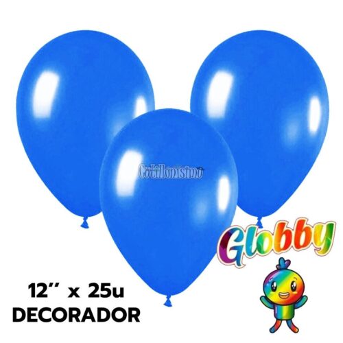 Globo Globby Liso Decorador 12 Pulgadas Azul Real x25u
