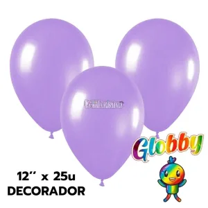 Globo Globby Liso Pastel 12 Pulgadas Uva x25u