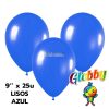 Globo Globby Liso Standard 9 Pulgadas Azul x25u