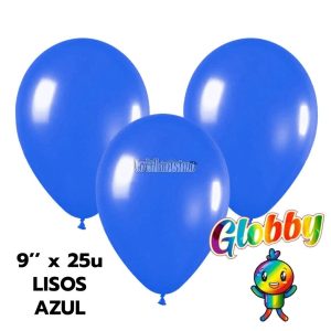 Globo Globby Liso Standard 9 Pulgadas Azul x25u