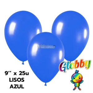 Globo Globby Liso Standard 9 Pulgadas Azul x25u
