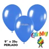 Globo Globby Liso Metalizado Perlado 9 Pulgadas Azul x25u