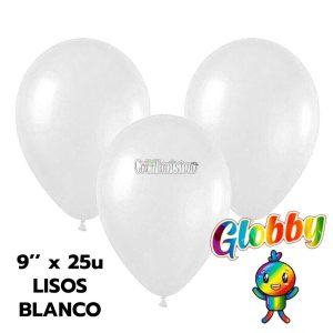 Globo Globby Liso Standard 9 Pulgadas Blanco x25u