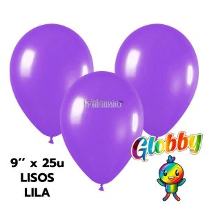 Globo Globby Liso Standard 9 Pulgadas Lila x25u