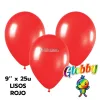 Globo Globby Liso Standard 9 Pulgadas Rojo x25u