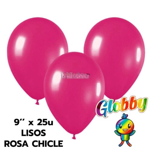 Globo Globby Liso Standard 9 Pulgadas Rosa Chicle x25u