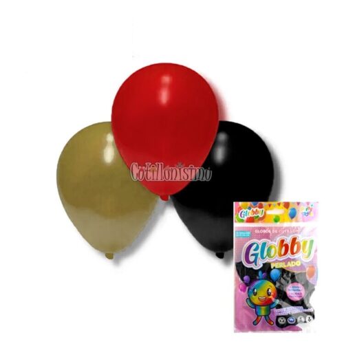 Globo Globby Perlado 9 Pulgadas Multicolor x25u