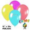 Globo Globby Liso Metalizado Perlado 12 Pulgadas Colores Surtidos x25u