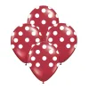 Globos Lunares Blancos Color ROJO 12 Pulgadas X10 Unidades