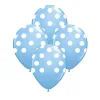 Globos Lunares Blancos Color CELESTE 12 Pulgadas X10 Unidades
