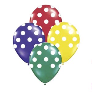 Globos Lunares Blancos Colores SURTIDOS 12 Pulgadas X10 Unidades