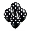 Globos Lunares Blancos Color NEGRO 12 Pulgadas X10 Unidades