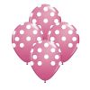 Globos Lunares Blancos Color ROSA 12 Pulgadas X10 Unidades