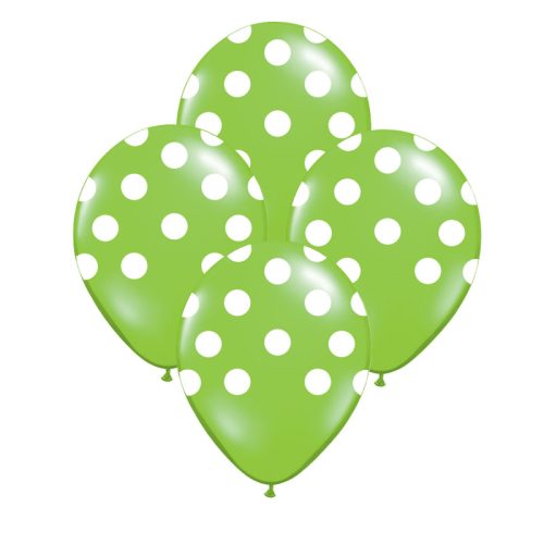 Globos Lunares Blancos Color VERDE MANZANA 12 Pulgadas X10 Unidades