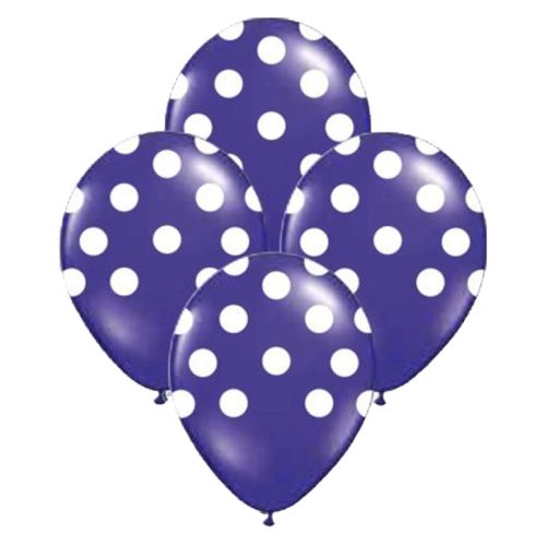 Globos Lunares Blancos Color VIOLETA 12 Pulgadas X10 Unidades