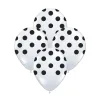 Globos Lunares Negros Color BLANCO 12 Pulgadas X10 Unidades