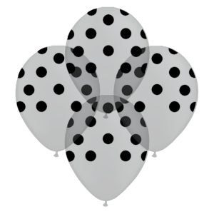Globos Lunares Blancos Color CRISTAL 12 Pulgadas X10 Unidades