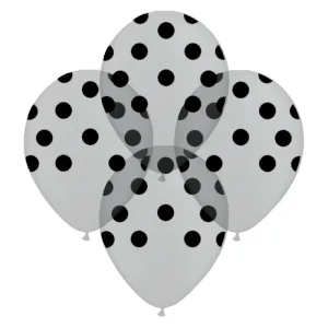 Globos Lunares Blancos Color CRISTAL 12 Pulgadas X10 Unidades