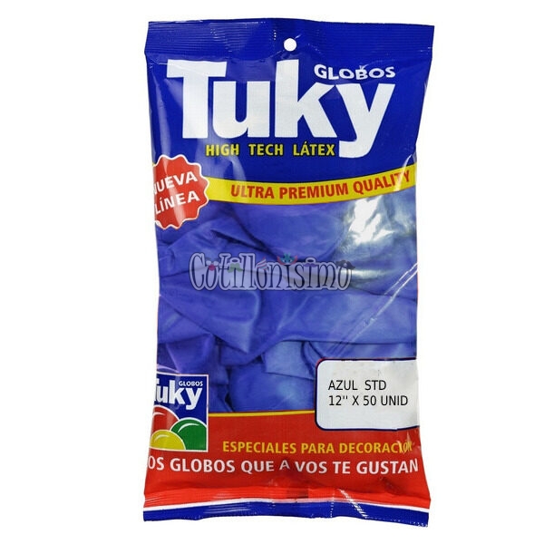 Globo Tuky Standar 12 Pulgadas Azul x50u