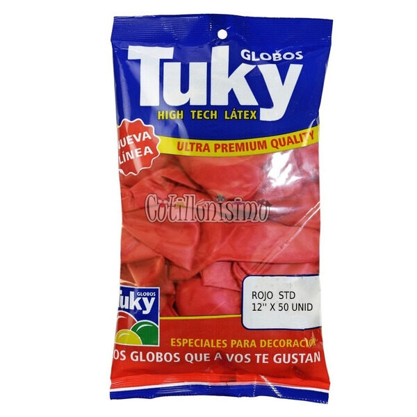 Globo Tuky Standar 12 Pulgadas Rojo x50u