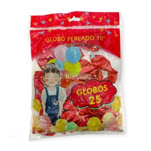 Globos de Latex Color Rojo Perlados 10 Pulgadas x25 Unidades